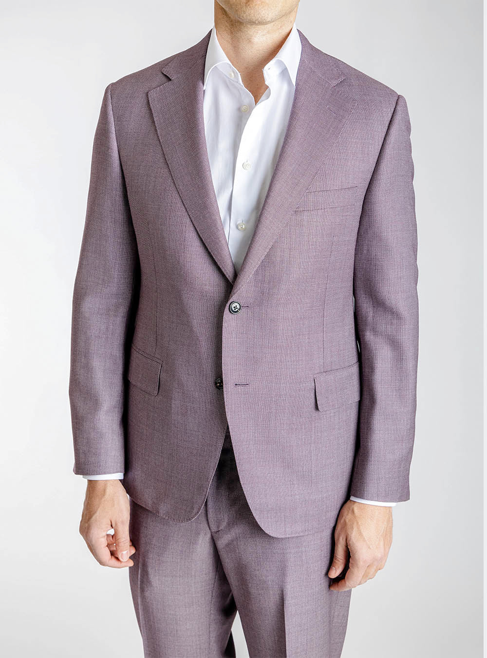 Samuelsohn Fuschia Birdseye Suit