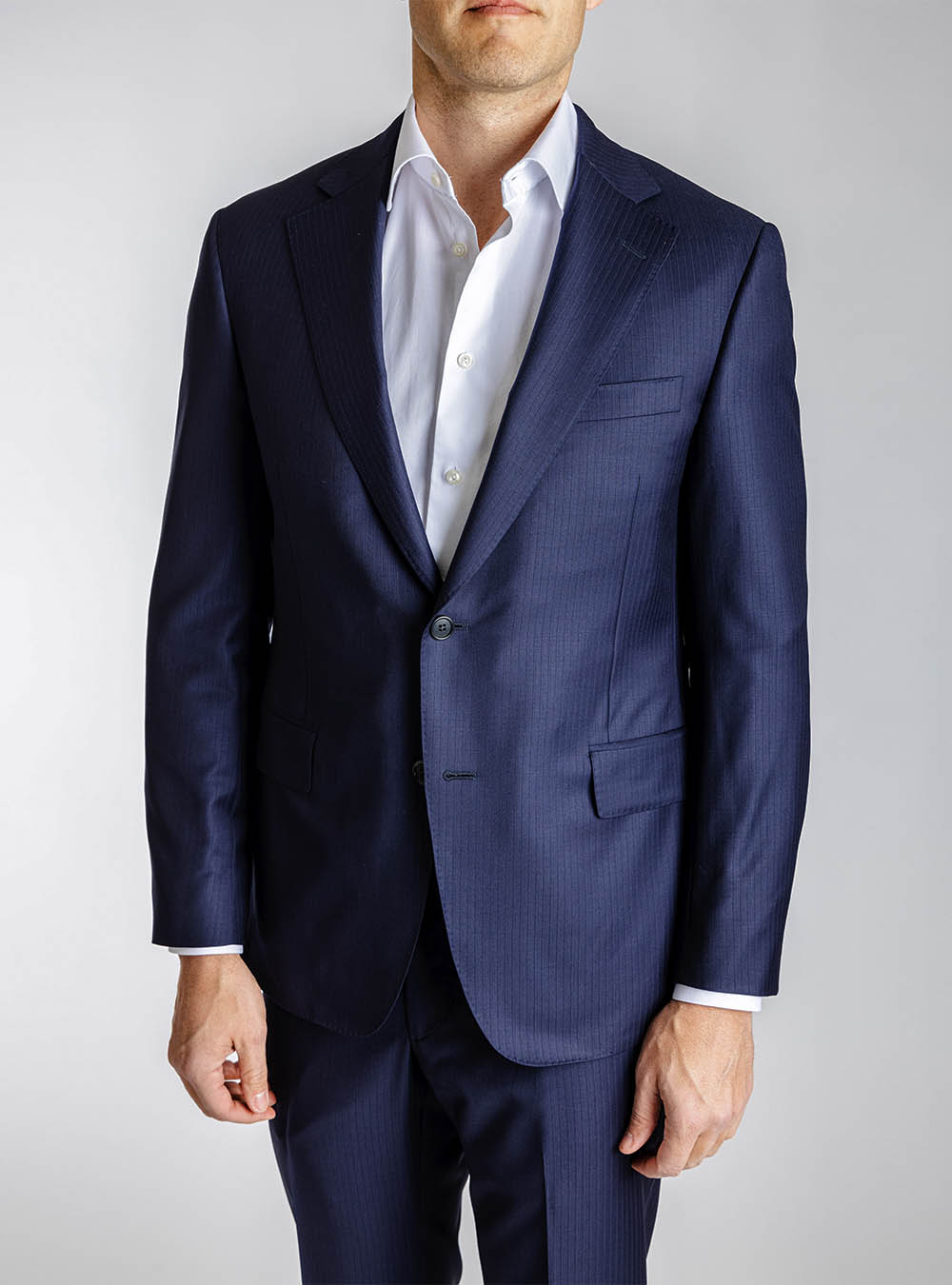 Samuelsohn Navy Pinstripe Suit