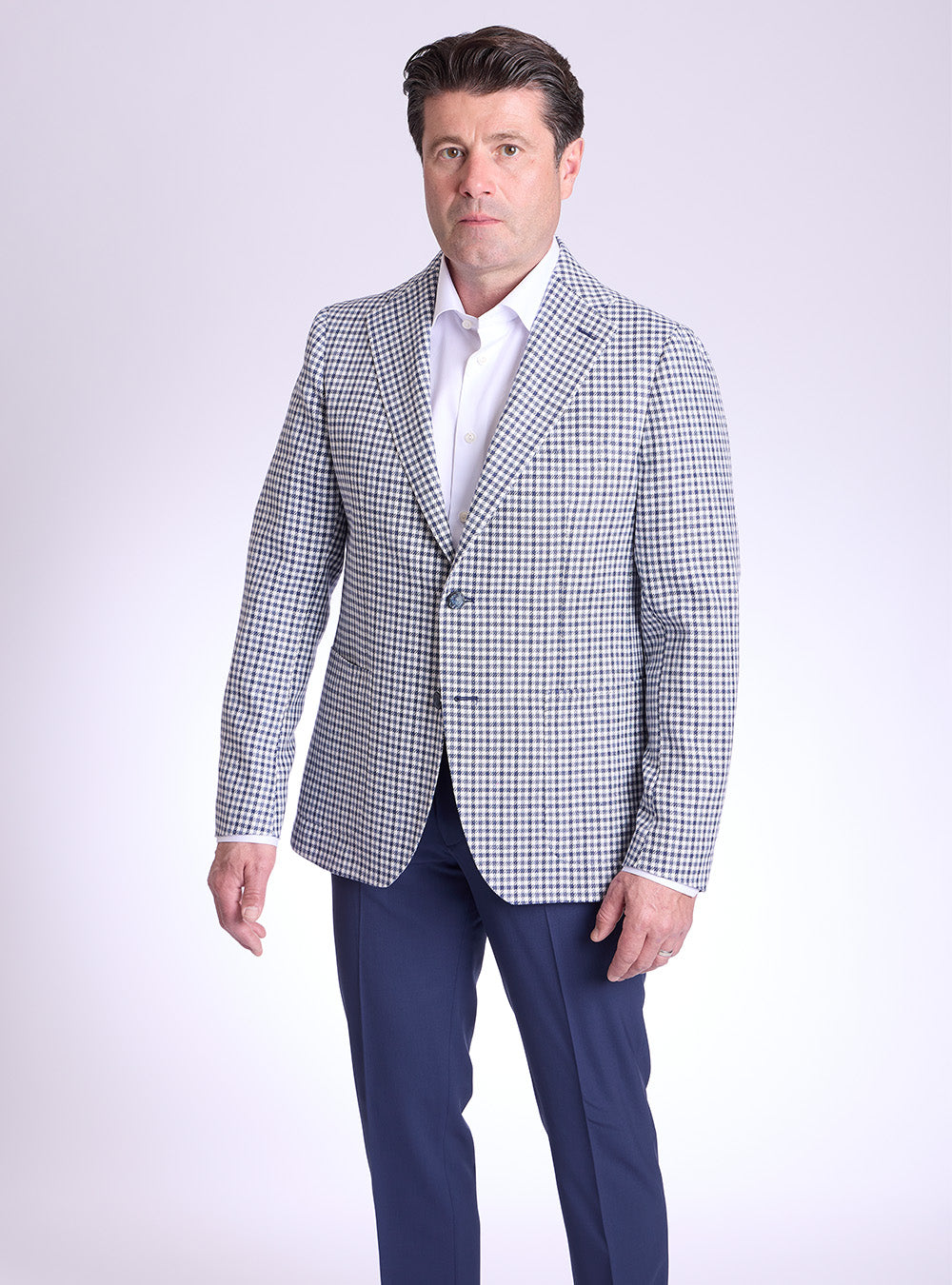 Tagliatore Blue & White Mini Check Sport Jacket