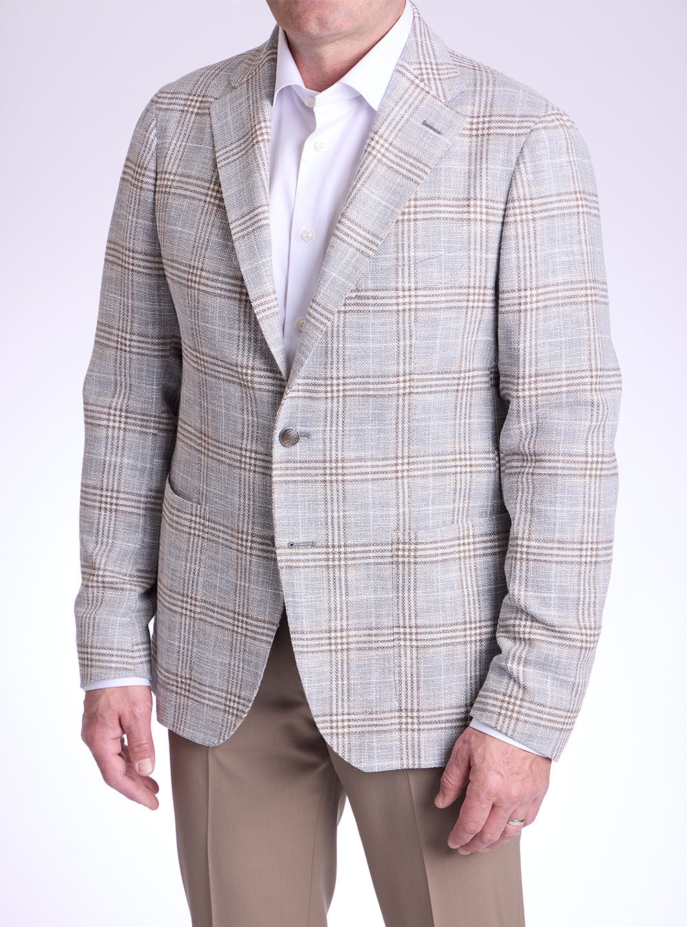 Tagliatore Grey, Tan & Brown Overcheck Sport Jacket
