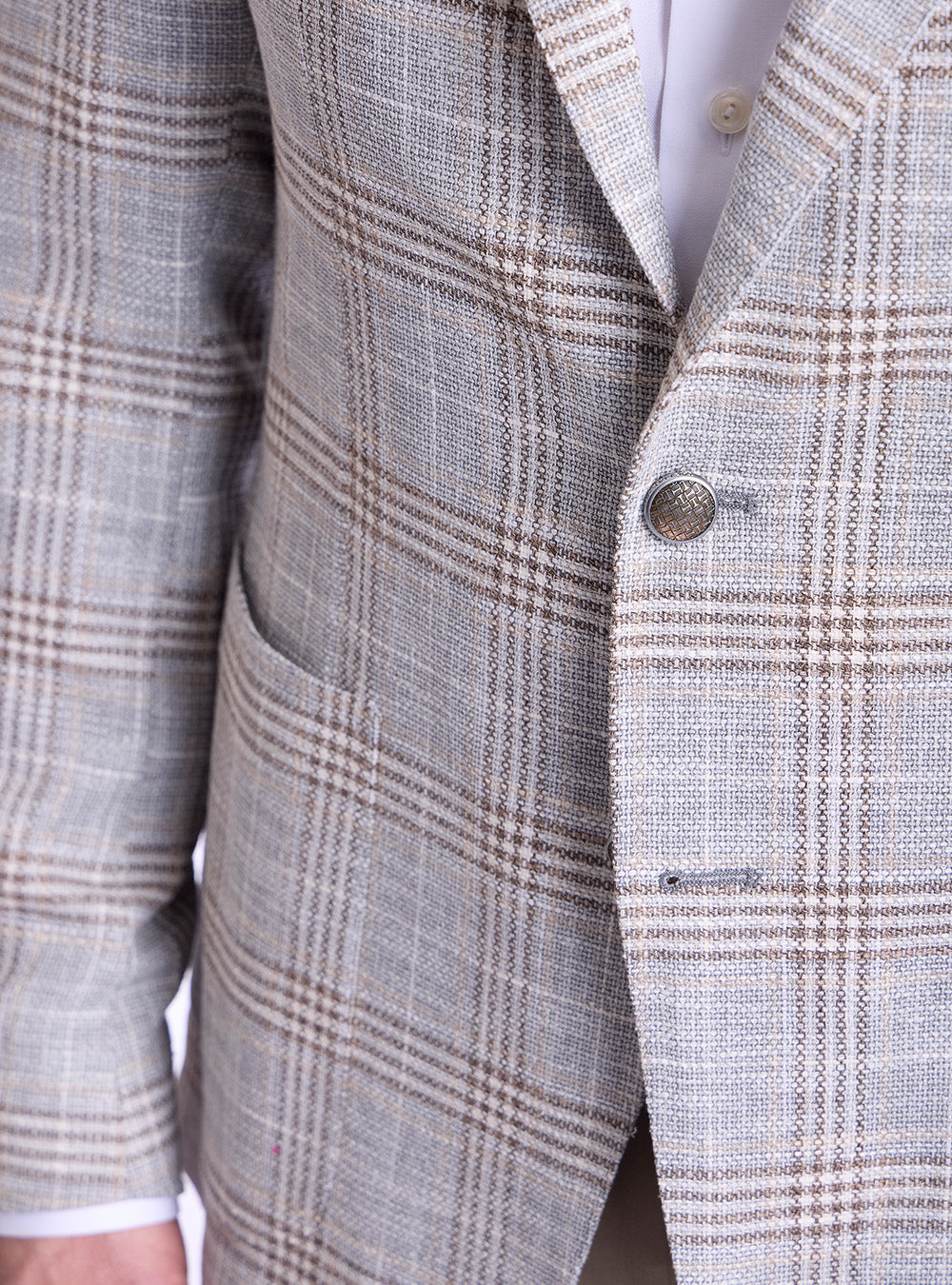 Tagliatore Grey, Tan & Brown Overcheck Sport Jacket