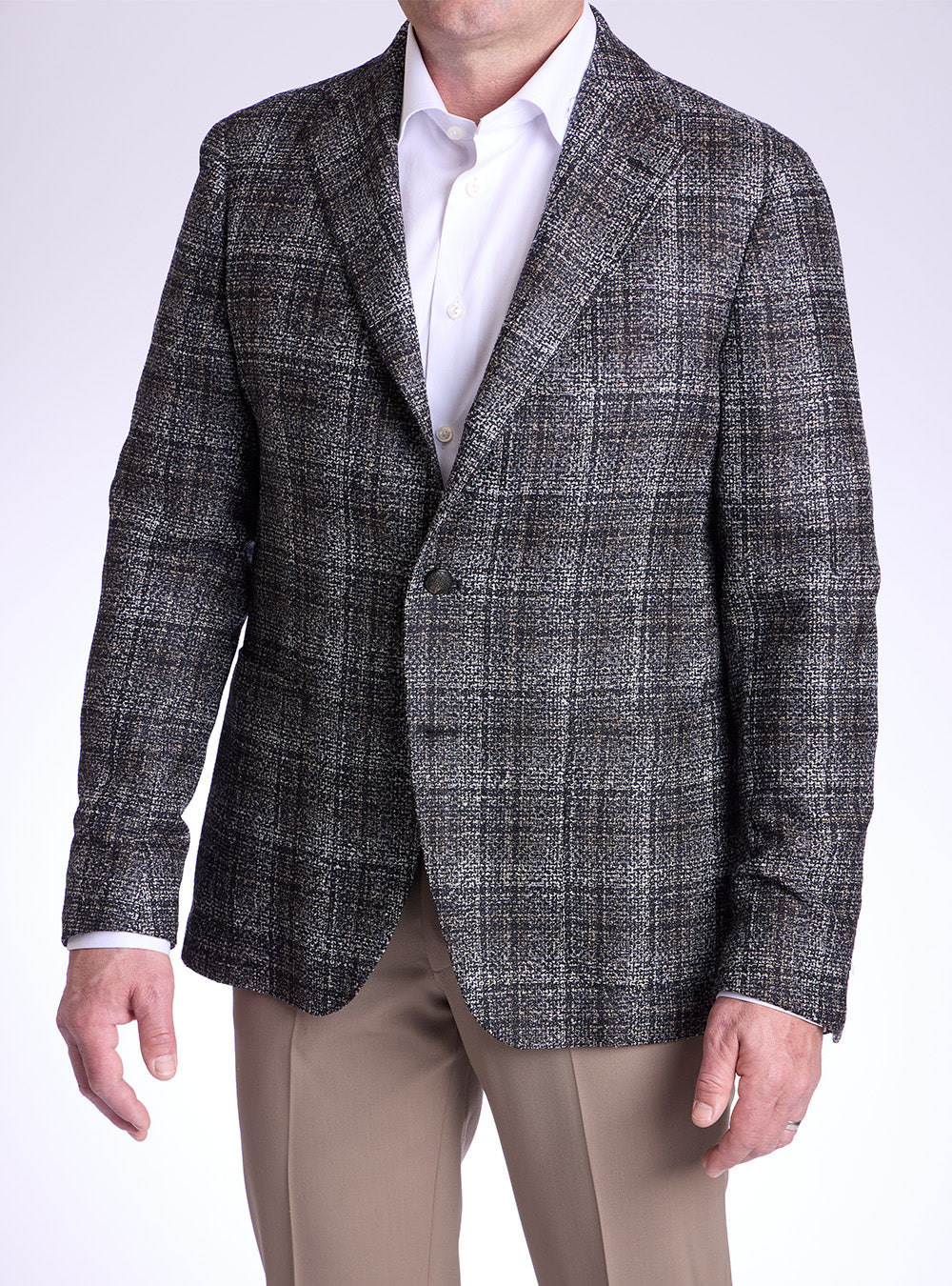 Tagliatore Black, Grey & Tan Overcheck Sport Jacket