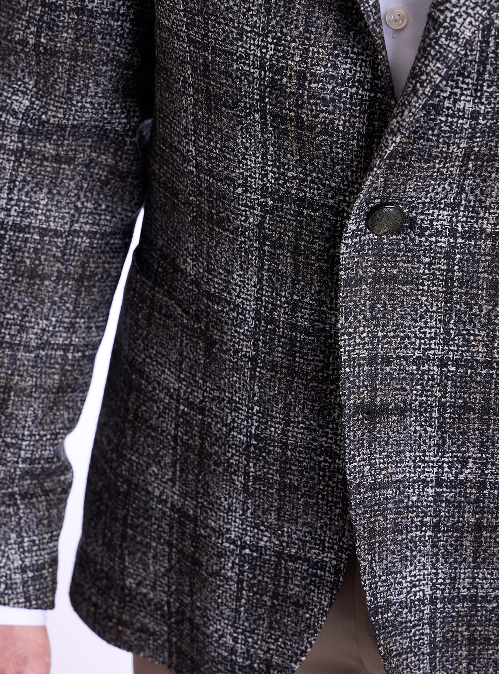 Tagliatore Black, Grey & Tan Overcheck Sport Jacket