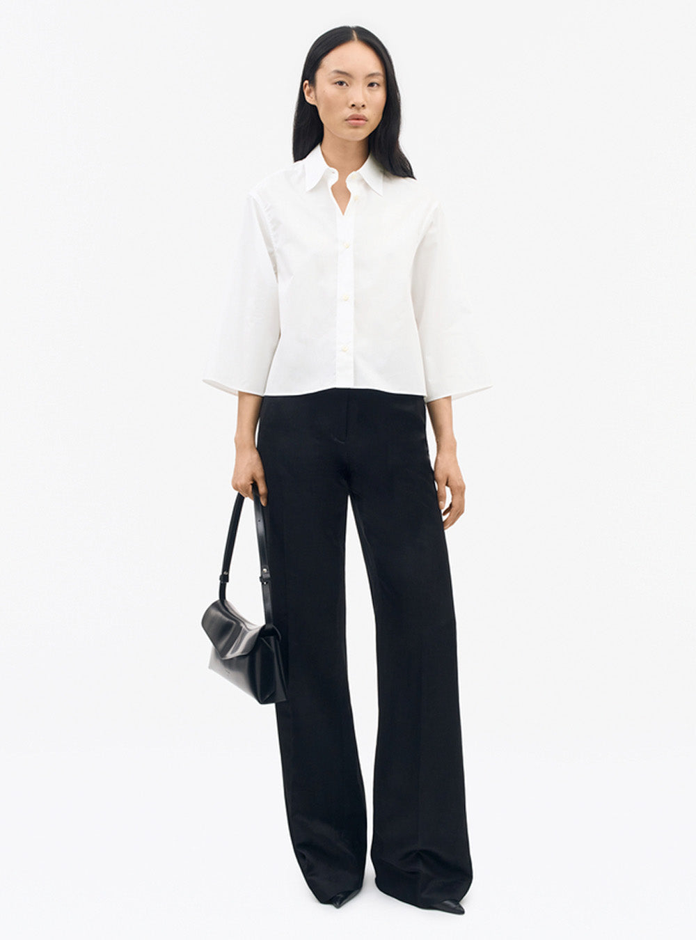 Tiger of Sweden Corins Relaxed-Fit Cropped Shirt - White