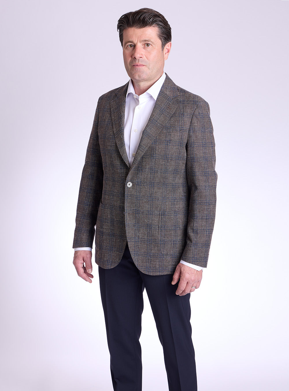 Tombolini Brown & Blue Overcheck Sport Jacket