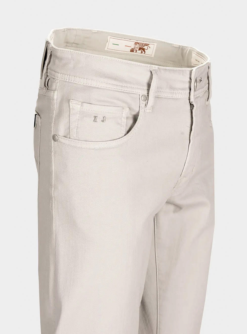 Tramarossa 5 Pocket Michelangelo Regular Gabardine Relax Denim - White Grey