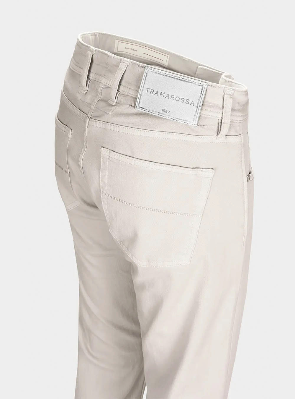 Tramarossa 5 Pocket Michelangelo Regular Gabardine Relax Denim - White Grey