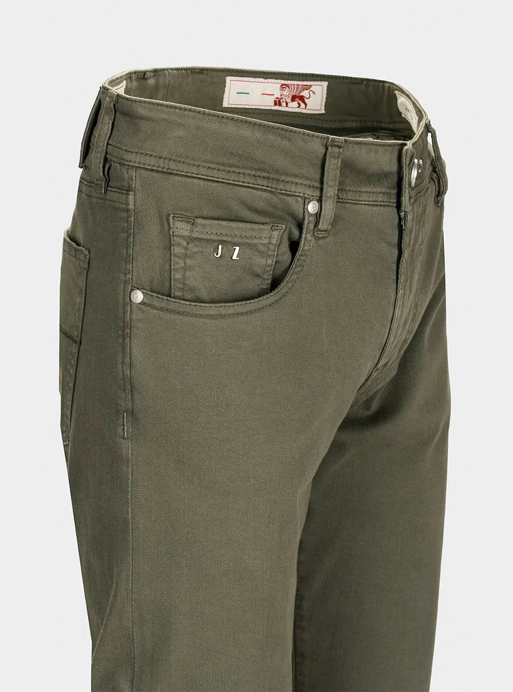 Tramarossa 5 Pocket Michelangelo Regular Gabardine Relax Denim - Military Green
