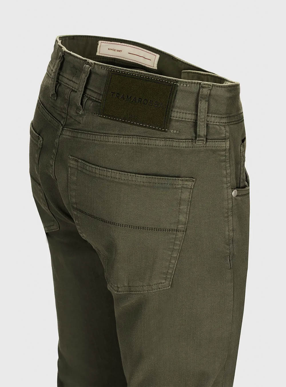 Tramarossa 5 Pocket Michelangelo Regular Gabardine Relax Denim - Military Green
