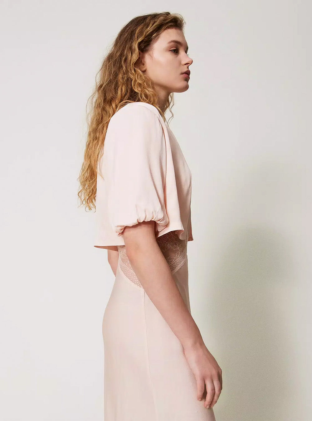 Twinset Satin Shrug - Bud Pink