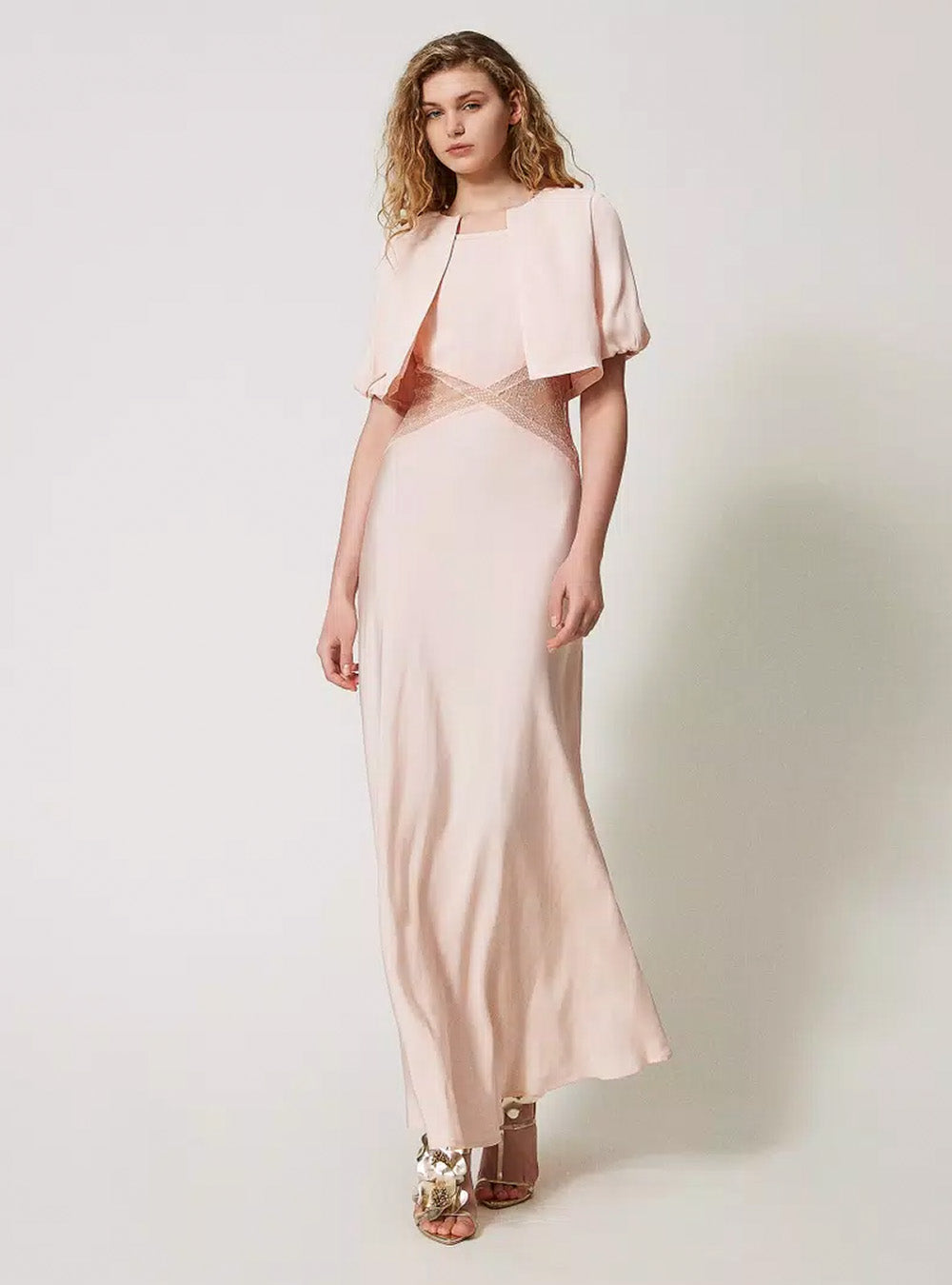 Twinset Satin Shrug - Bud Pink