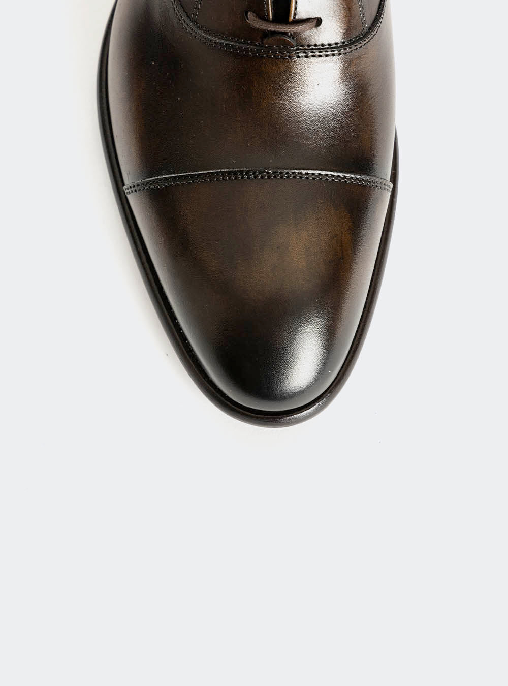 Calzoleria Toscana 2571 Cap-Toe Oxford Dress Shoe - Dark Brown