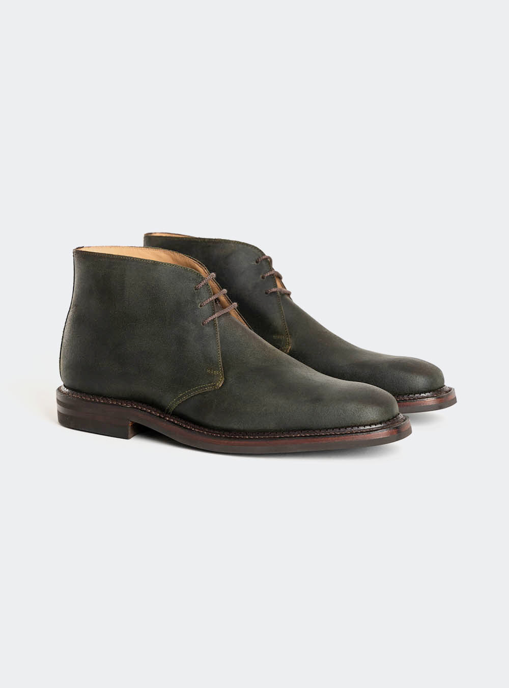 Crockett & Jones Molton - Green Rough-Out Suede