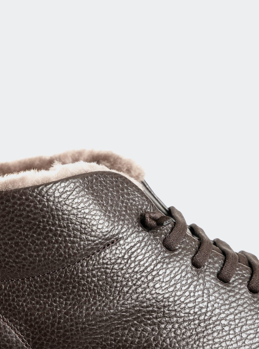 Fabiano Ricci U1253 Fur Lined High Top Sneaker- Dark Brown