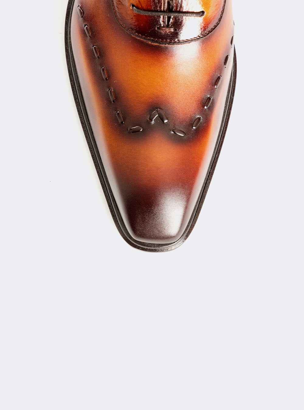 Mezlan Renzi Stitched Wing Tip Oxford - Cognac-Rust