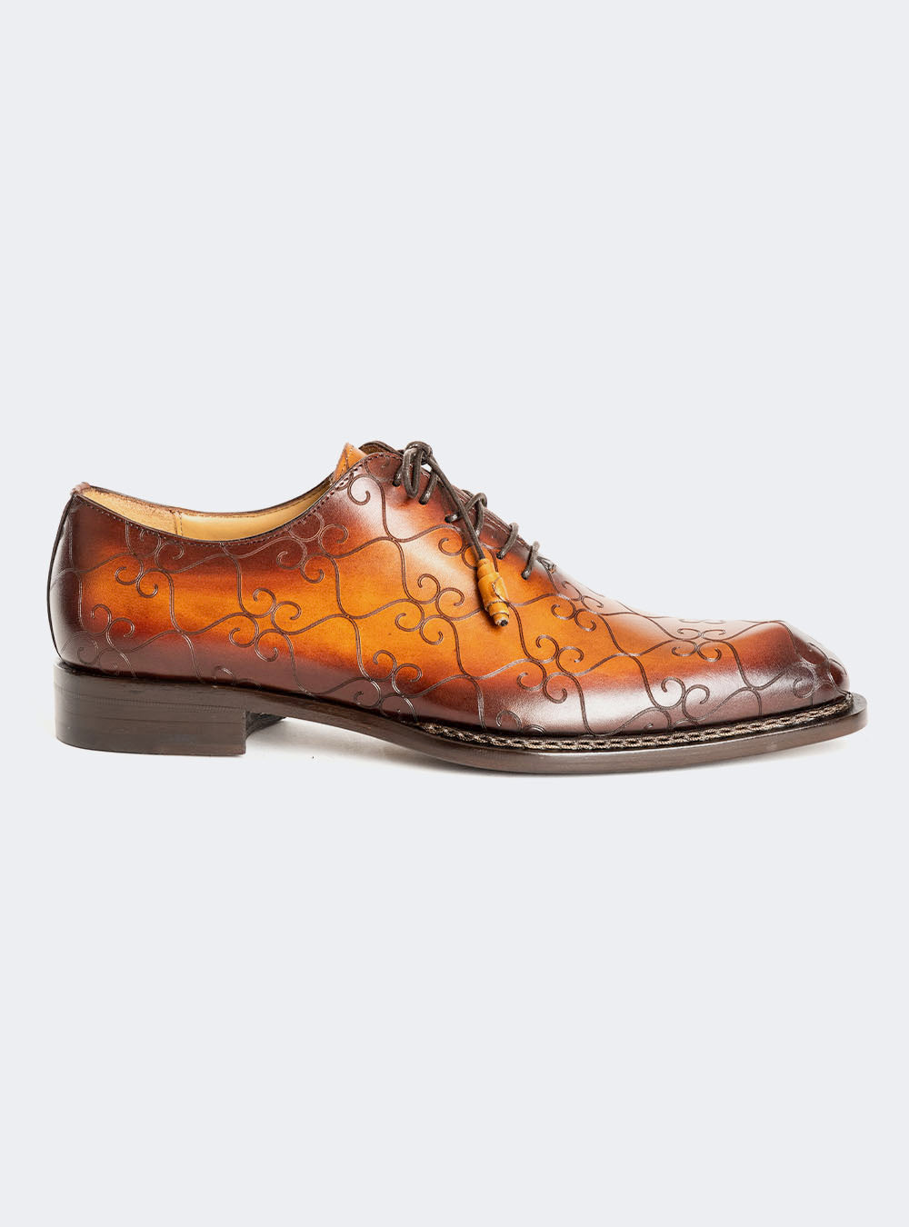 Mezlan Tribeca Laser Print Oxford - Cognac-Rust