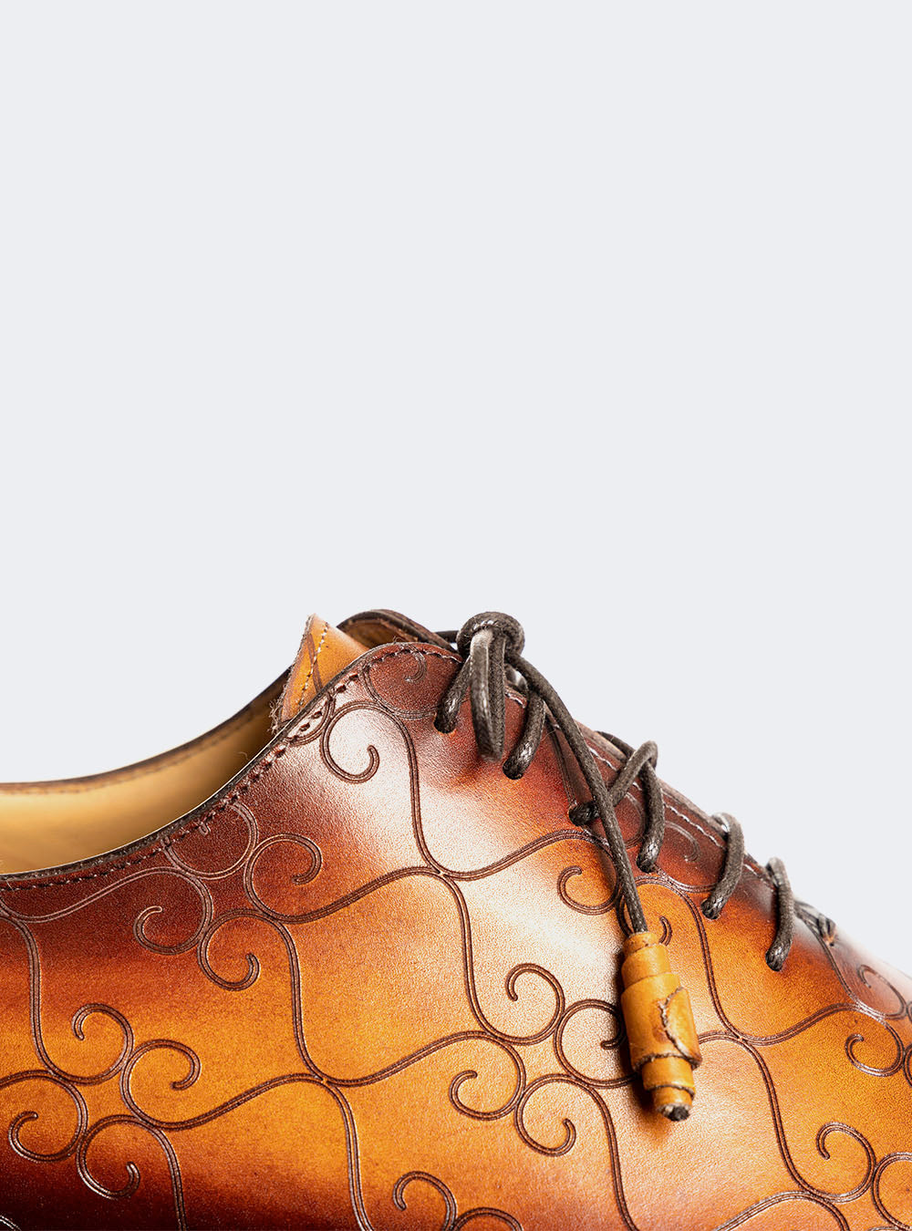 Mezlan Tribeca Laser Print Oxford - Cognac-Rust