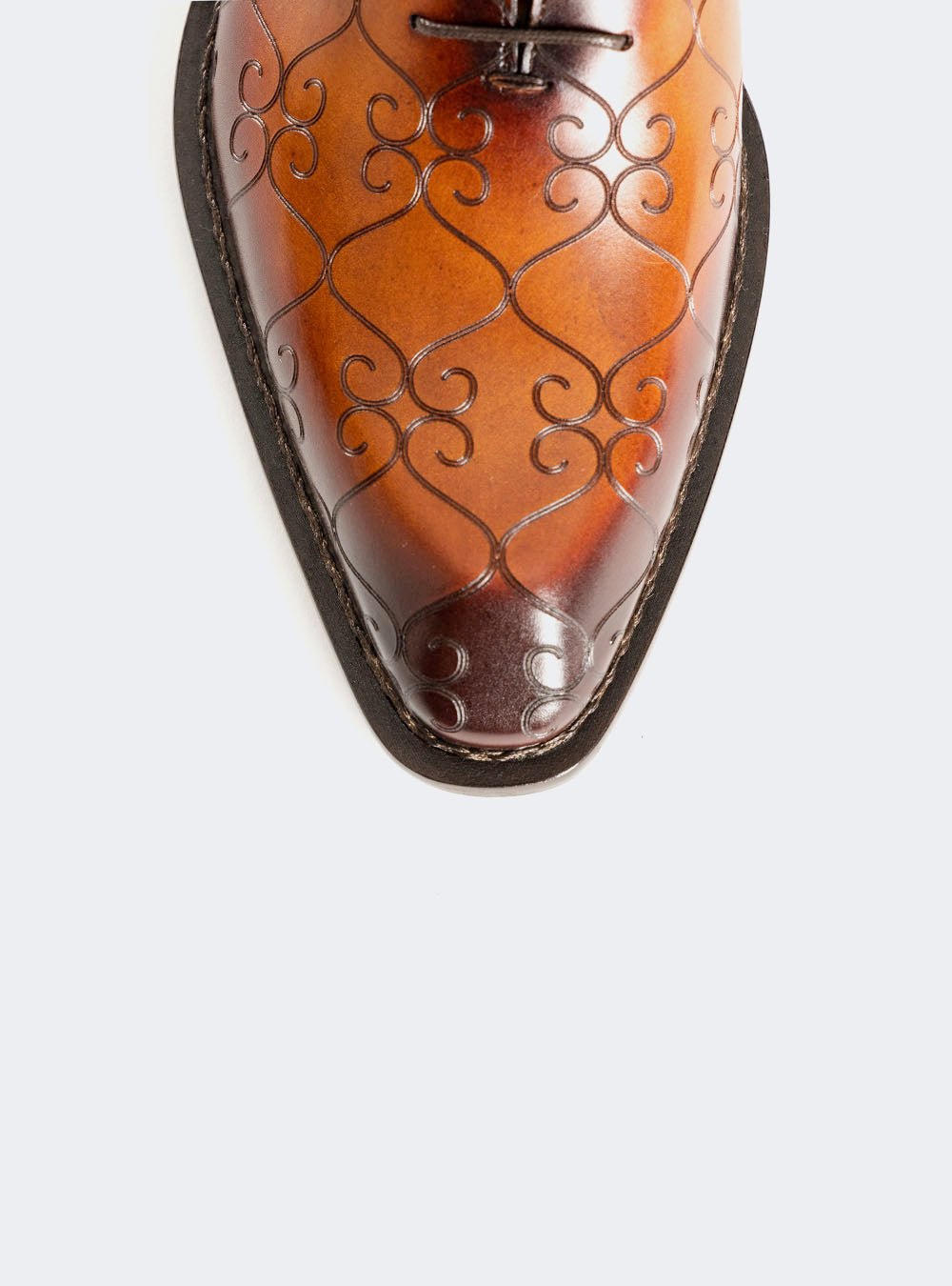 Mezlan Tribeca Laser Print Oxford - Cognac-Rust