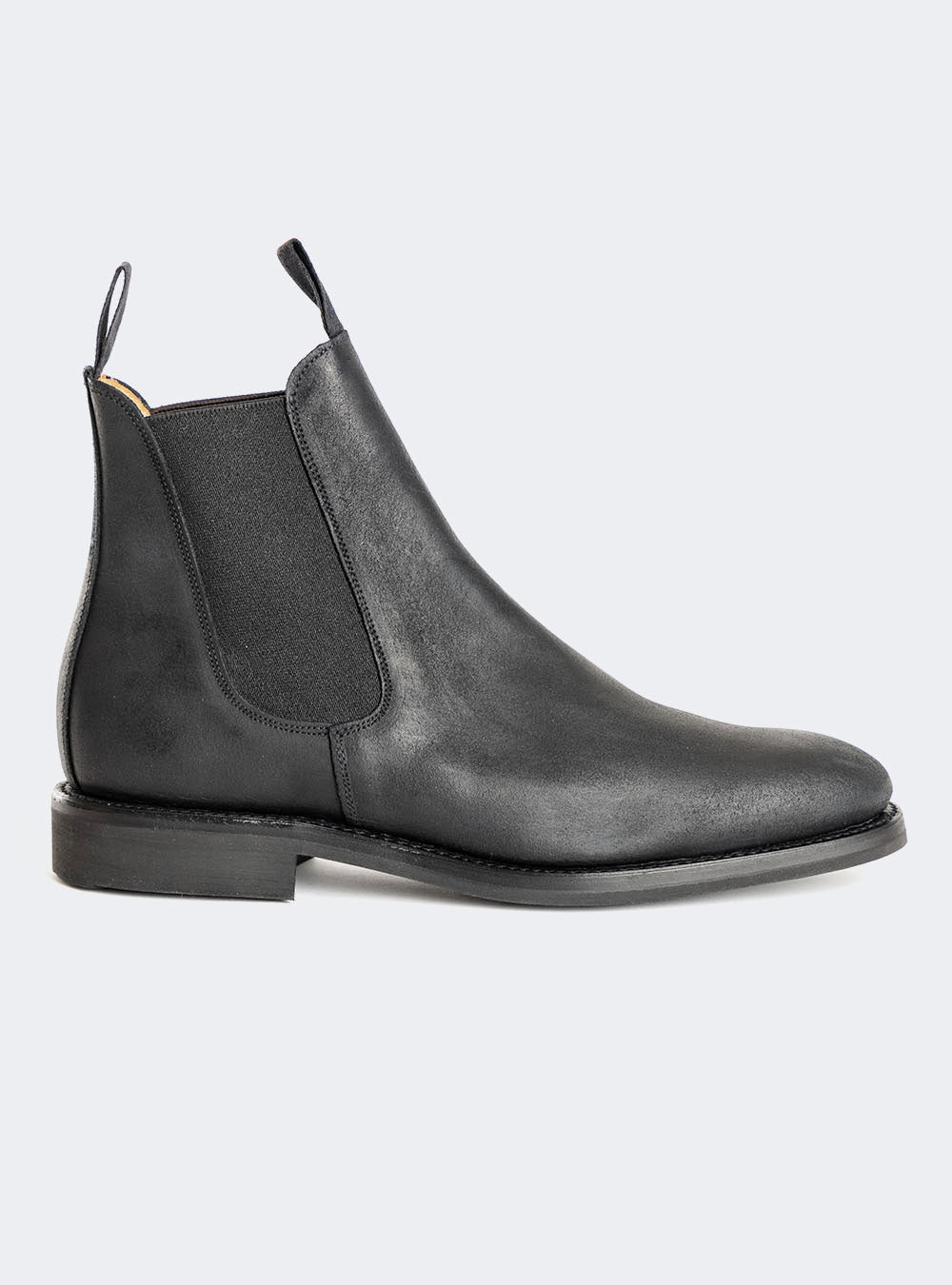 Sanders 2459 Chelsea Boot - Black Waxy Suede