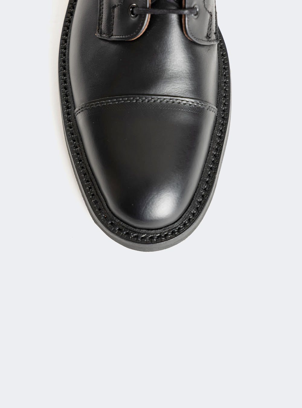 Sanders 2605 Toe-Cap Derby Boot - Black Waxy Pull-Up Calf