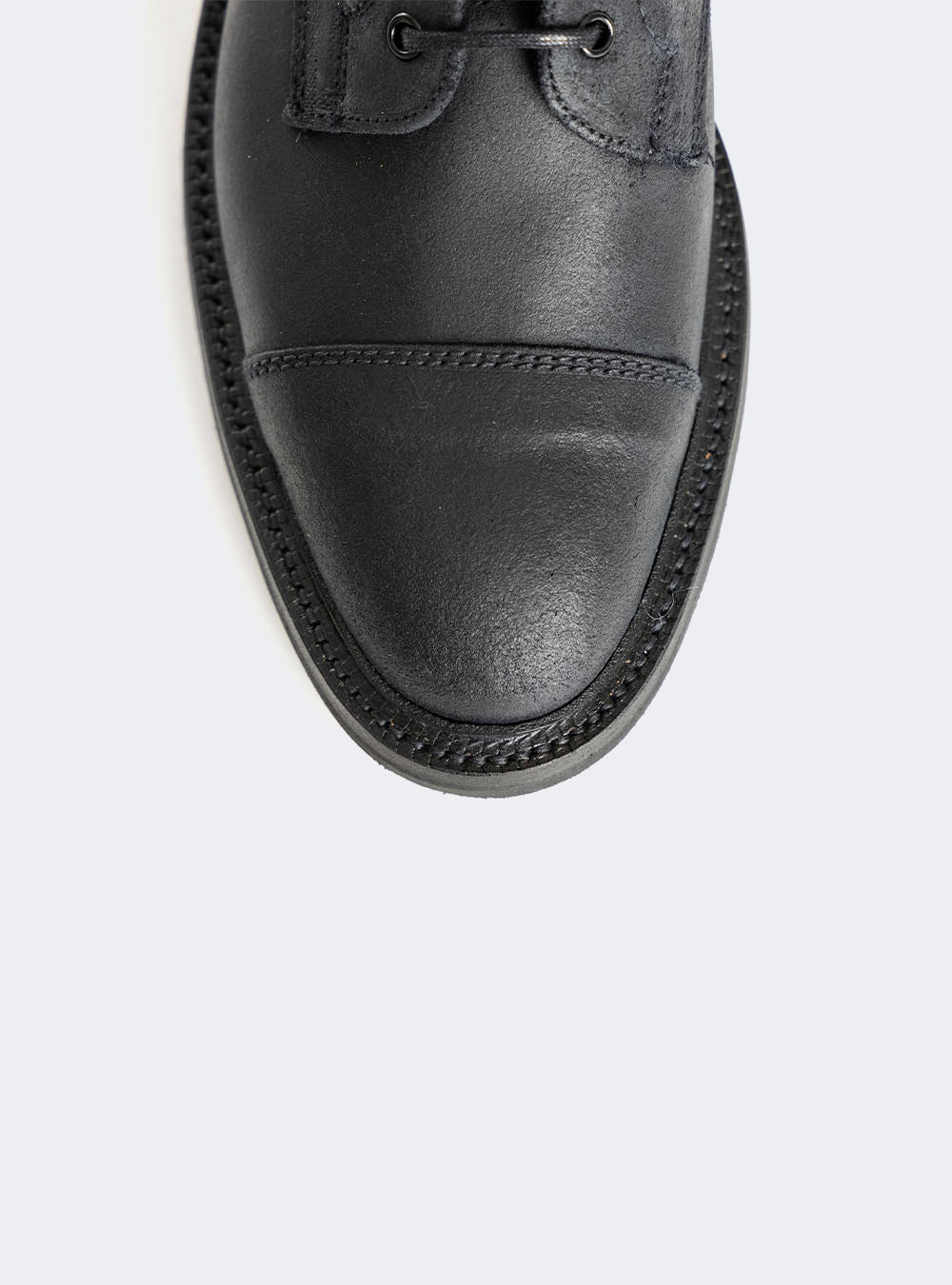 Sanders 2605 Toe-Cap Derby Boot - Black Waxy Suede