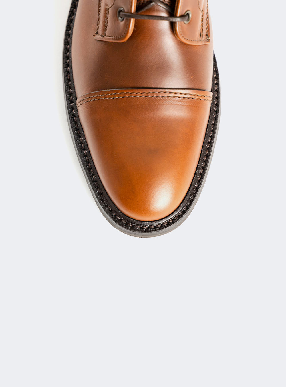 Sanders 2605 Toe-Cap Derby Boot - Tan Waxy Pull-Up Calf