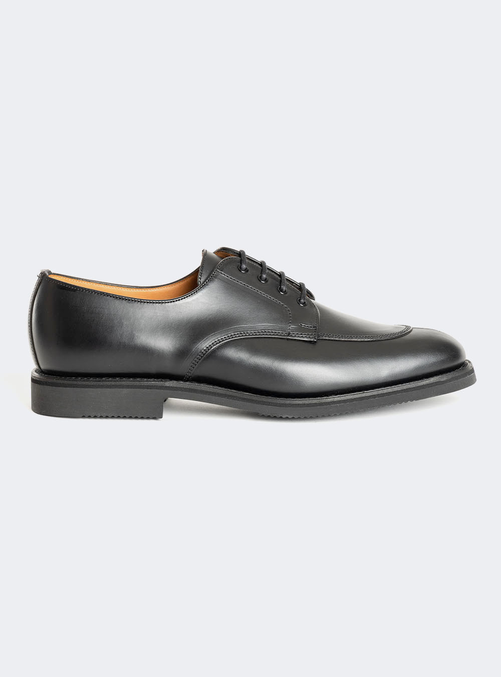 Sanders 2705 Split-Toe Derby Dress Shoe - Black Waxy Pull-Up Calf