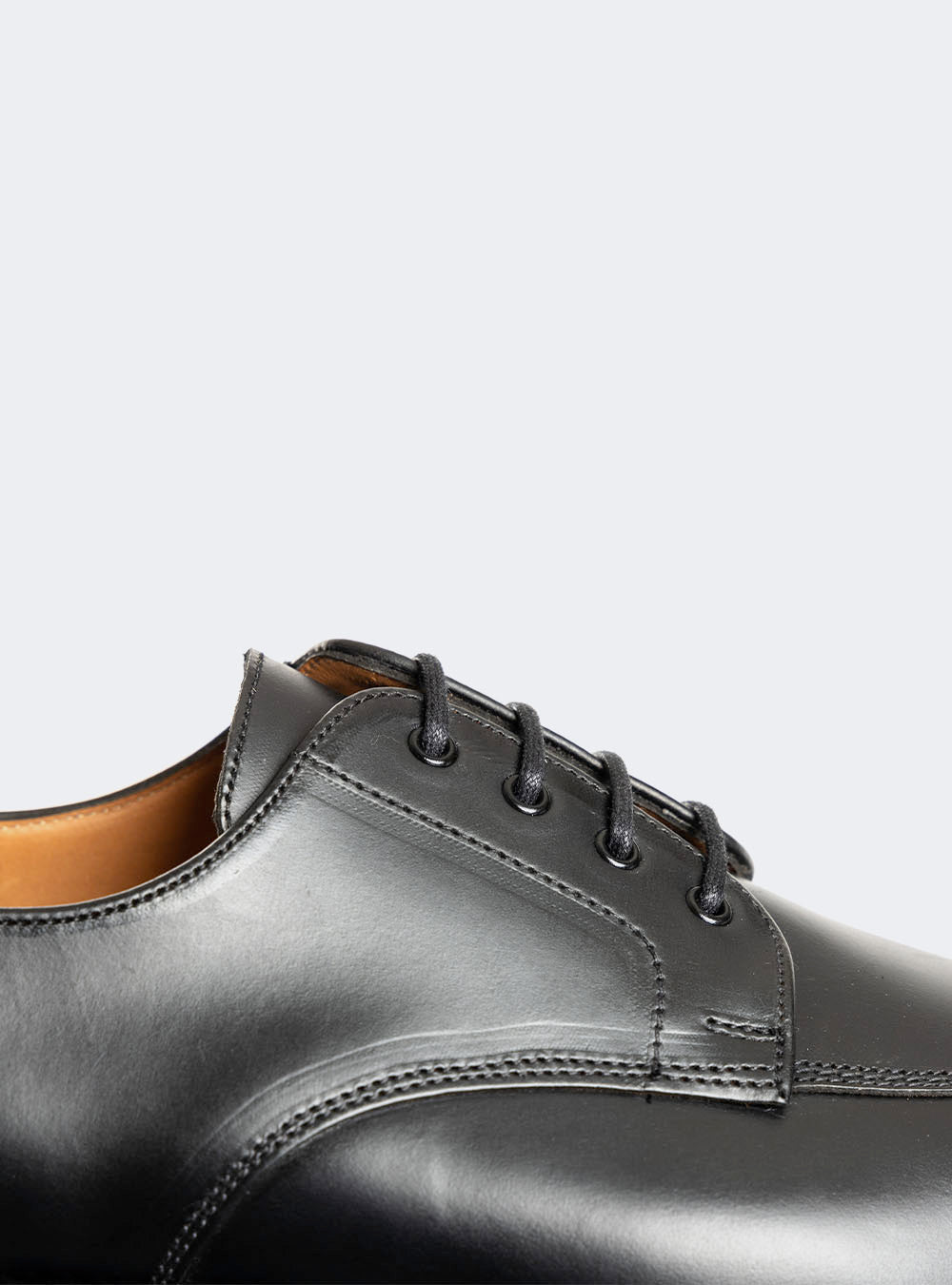 Sanders 2705 Split-Toe Derby Dress Shoe - Black Waxy Pull-Up Calf