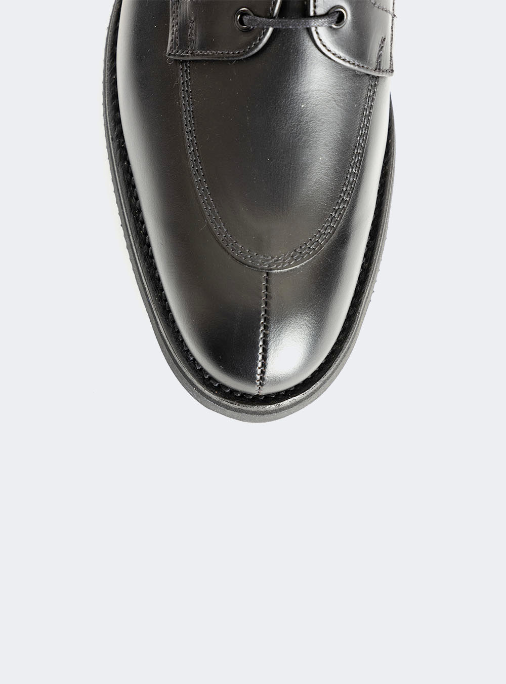 Sanders 2705 Split-Toe Derby Dress Shoe - Black Waxy Pull-Up Calf