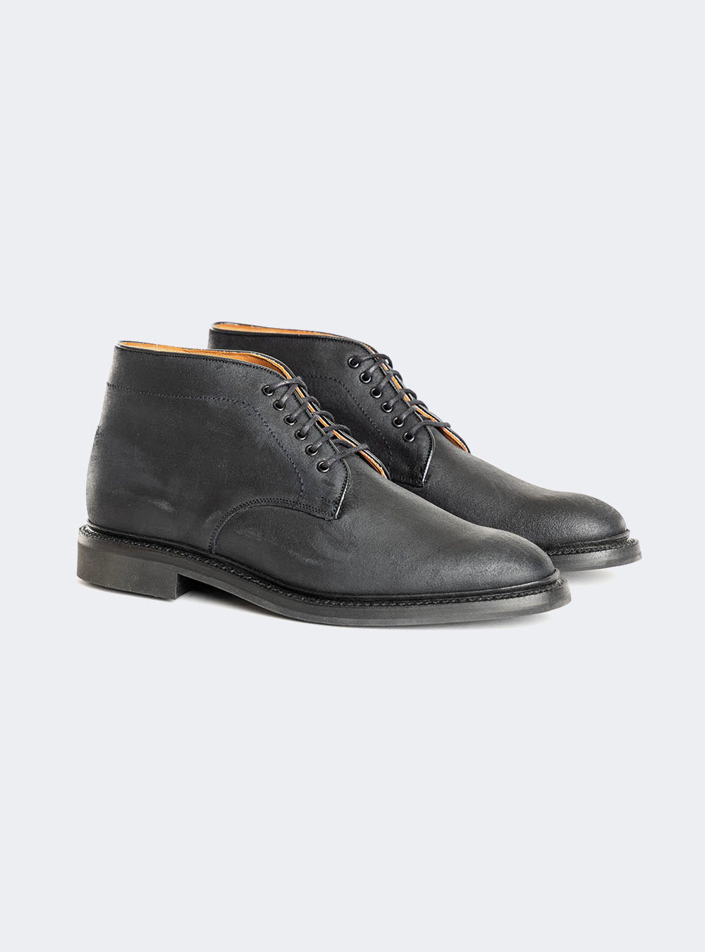 Sanders 2719 Chukka Boot - Black Waxy Suede