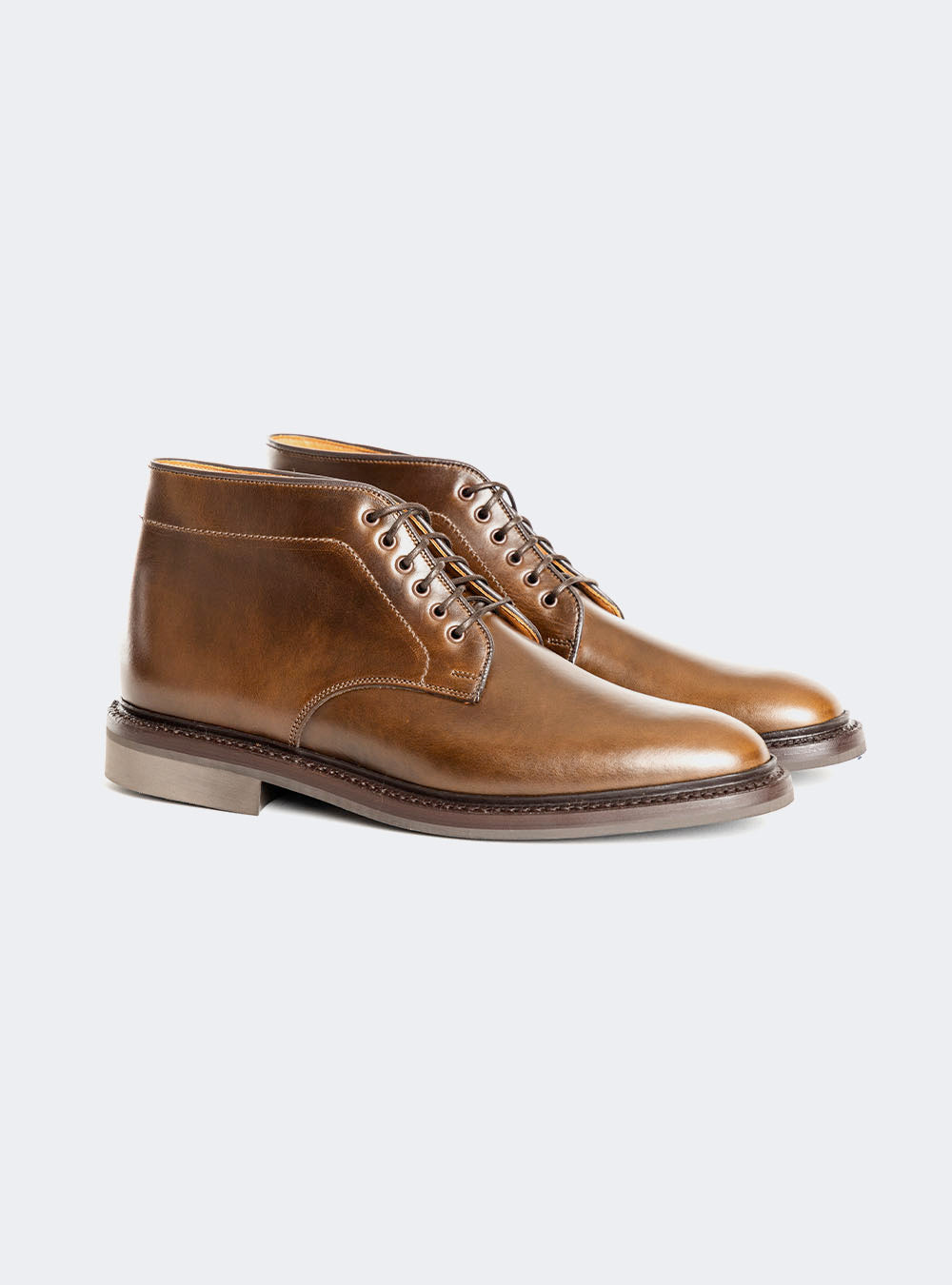 Sanders 2719 Chukka Boot - Dark Brown Waxy Pull-Up Calf