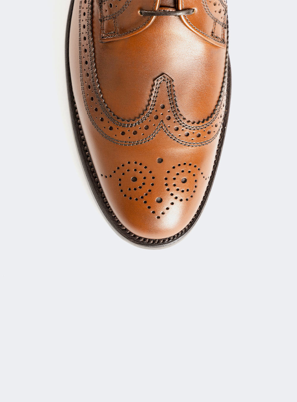 Sanders 2877 Longwing Brogue Derby Dress Shoe - Saddlewood Calf